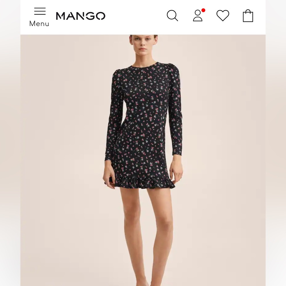 Mango Floral Fitted Dress